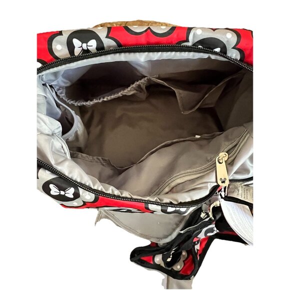 DISNEY BABY MINNIE MOUSE 5-in-1 Adjustable Strap Red Carryall Diaper Bag Set NWT - Picture 6 of 12